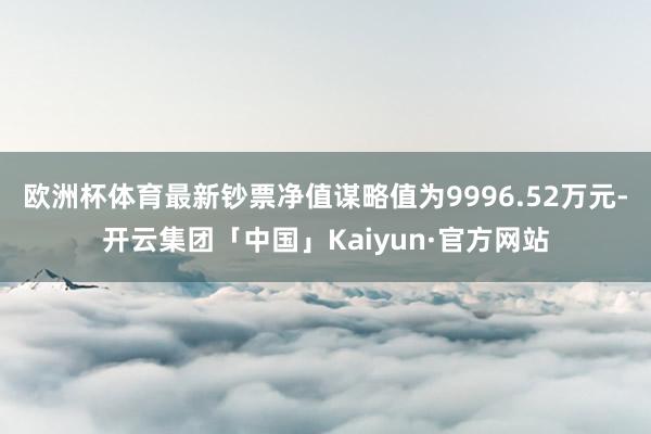 欧洲杯体育最新钞票净值谋略值为9996.52万元-开云集团「中国」Kaiyun·官方网站