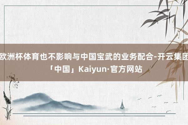 欧洲杯体育也不影响与中国宝武的业务配合-开云集团「中国」Kaiyun·官方网站