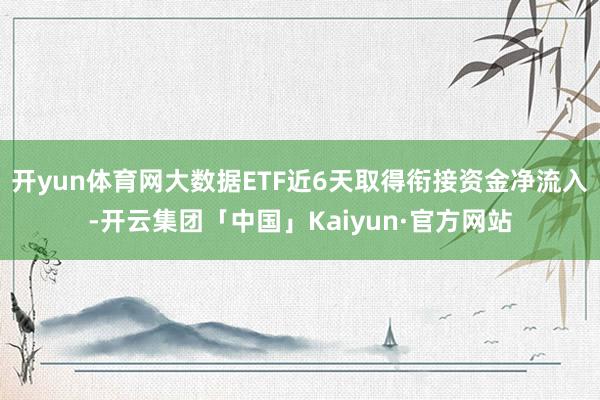 开yun体育网大数据ETF近6天取得衔接资金净流入-开云集团「中国」Kaiyun·官方网站