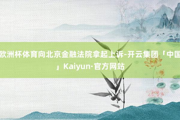 欧洲杯体育向北京金融法院拿起上诉-开云集团「中国」Kaiyun·官方网站