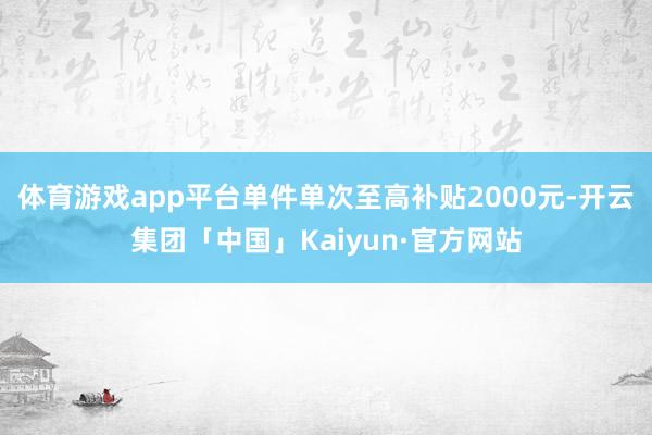 体育游戏app平台单件单次至高补贴2000元-开云集团「中国」Kaiyun·官方网站